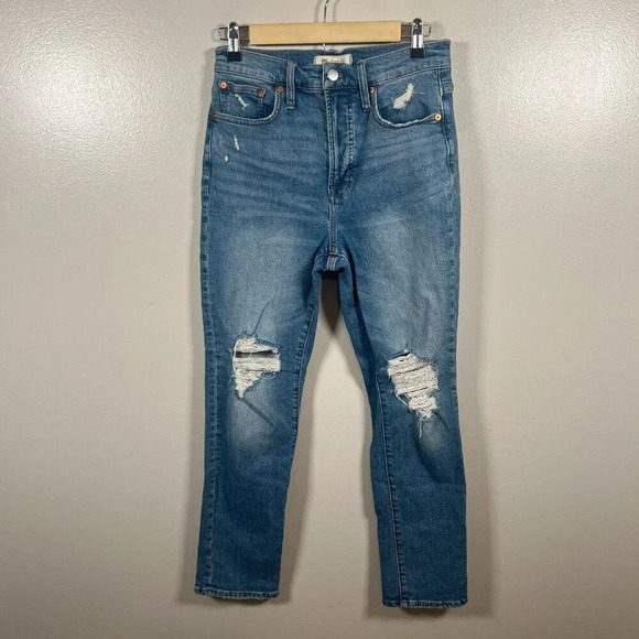 Madewell The Perfect Vintage Jean Size 26 Denman Wash Distressed High Rise - Picture 1 of 12